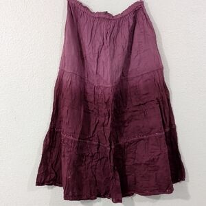 Ombre Red Purple Women's Skirt